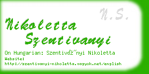nikoletta szentivanyi business card